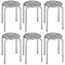 Set of 6 Stackable Multifunctional Daisy Design Backless Round Metal Stool Set